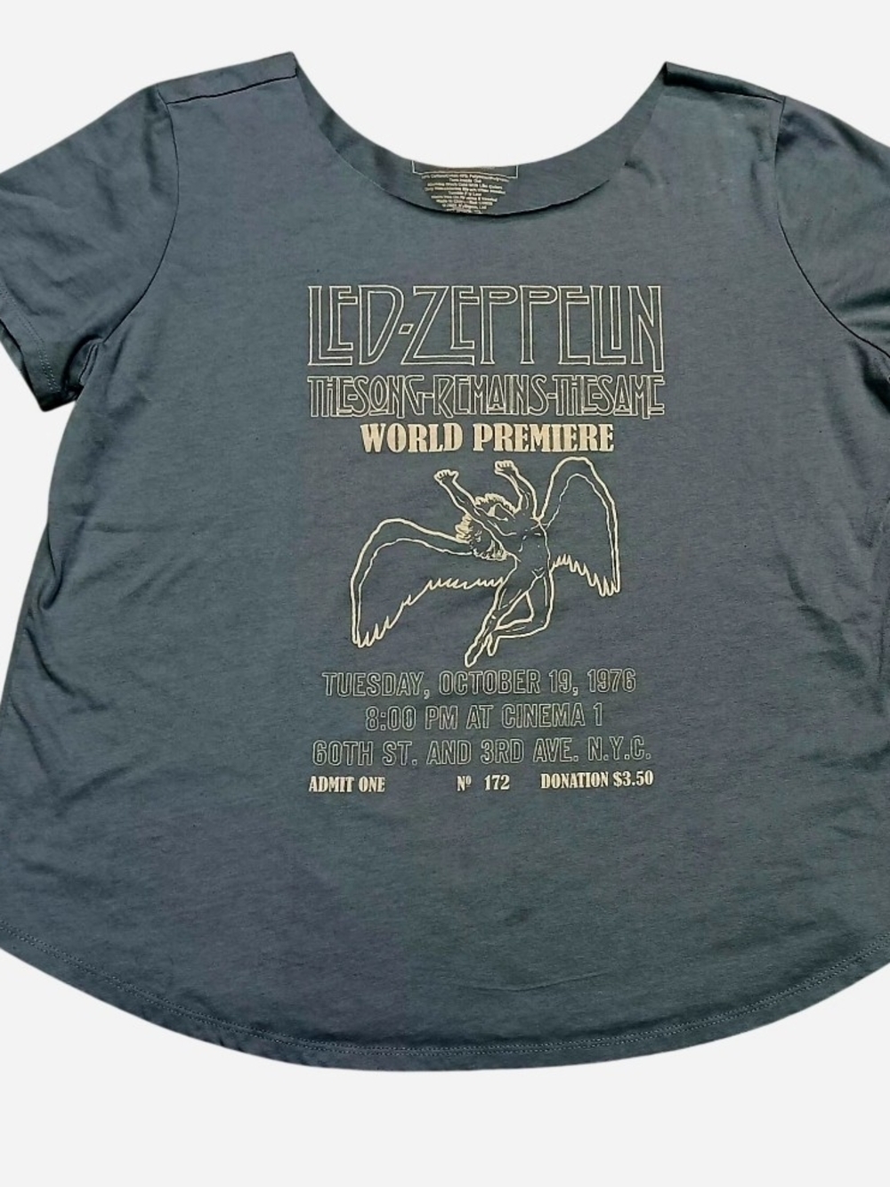 Led Zeppelin Graphic Tee in Olive with Cream Print